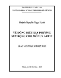 Luận văn Thạc sĩ Toán học: Về đồng điều địa phương suy rộng cho môđun artin