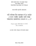 Luận văn Thạc sĩ Toán học: Về tính ổn định của mặt f-cục tiểu kiểu đồ thị trong không gian Rxw G2