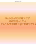 Bài giảng Địa lý 6 - Bài 22: Đới khí hậu trên bề mặt trái đất