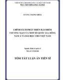 Tóm tắt Luận án Tiến sĩ Kinh tế quốc tế: Chính sách phát triển bảo hiểm thương mại của một số quốc gia Đông Nam Á và bài học cho Việt Nam