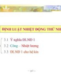 Bài giảng Kỹ thuật nhiệt - Chương 2.1: Định luật nhiệt động thứ nhất - TS. Hà Anh Tùng (ĐH Bách khoa TP.HCM)