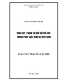 Luận văn Thạc sĩ Luật học: Tình tiết “Phạm tội đối với trẻ em” trong pháp luật hình sự Việt Nam