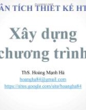 Bài giảng Phân tích thiết kế hệ thống thông tin: Chương 15 - ThS. Hoàng Mạnh Hà