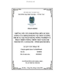 Luận văn Thạc sĩ: Những yếu tố ảnh hưởng đến sự hài lòng của khách hàng về chất lượng dịch vụ tại ngân hàng nông nghiệp và phát triển nông thôn việt nam chi nhánh TP. Cam Ranh - Tỉnh Khánh Hòa