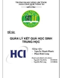 Bài tiểu luận: Quản lý kết quả học sinh trung học