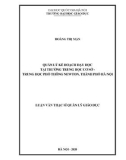 Luận văn Thạc sĩ Quản lý giáo dục: Quản lý kế hoạch dạy học tại Trường trung học cơ sở - trung học phổ thông Newton, thành phố Hà Nội