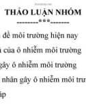 Vấn đề môi trường hiện nay