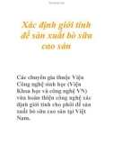 Xác định giới tính để sản xuất bò sữa cao sản