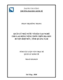 Tóm tắt Luận văn Thạc sĩ Quản lý kinh tế: Quản lý Nhà nước về đào tạo nghề cho lao động nông thôn trên địa bàn huyện Hiệp Đức, tỉnh Quảng Nam