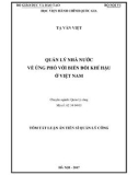 Tóm tắt luận án Tiến sĩ Quản lý công: Quản lý nhà nước về ứng phó với biến đổi khí hậu ở Việt Nam