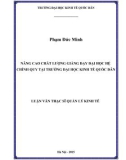 Luận văn Thạc sĩ  Quản lý kinh tế: Nâng cao chất lượng giảng dạy đại học hệ chính quy tại trường Đại học Kinh tế Quốc dân