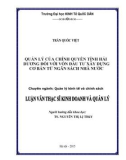 Luận văn Thạc sĩ  Kinh doanh và quản lý: Quản lý của chính quyền tỉnh Hải Dương đối với vốn đầu tư xây dựng cơ bản từ ngân sách nhà nước