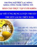 Báo cáo thực tập cuối khóa: Tìm hiểu & viết ứng dụng luyện thi sát hạch lý thuyết lái xe trên web