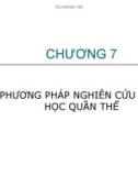 Chương 7: Phương pháp nghiên cứu sinh học quần thể