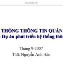 Chương 5: Dự án phát triển hệ thống thông tin