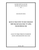 Luận văn Thạc sĩ Quản lý kinh tế: Quản lý nhà nước về chất thải rắn trên địa bàn quận bắc Ttừ Liêm, thành phố Hà Nội