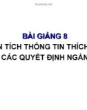 PHÂN TÍCH THÔNG TIN THÍCH HỢP CHO CÁC QUYẾT ĐỊNH NGẮN HẠN