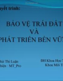 BẢO VỆ TRÁI ĐẤT VÀ PHÁT TRIỂN BỀN VỮNG