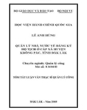 Tóm tắt Luận văn Thạc sĩ Quản lý công: Quản lý nhà nước về đăng ký hộ tịch ở cấp xã, huyện Krông Pắc, tỉnh Đắk Lắk