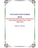 Sáng kiến kinh nghiệm THPT: Một số kinh nghiệm nâng cao hiệu quả hoạt động dạy học trực tuyến môn Toán