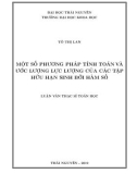 Luận văn Thạc sĩ Toán học: Một số phương pháp tính toán và ước lượng lực lượng của các tập hữu hạn sinh bởi hàm số