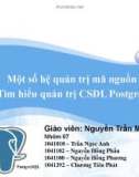 Một số hệ quản trị mã nguồn mở - Tìm hiểu quản trị CSDL PostgreSQL