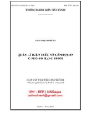 Luận văn Thạc sĩ Quản lý đô thị và công trình: Quản lý kiến trúc và cảnh quan ô phố cổ Hàng Buồm