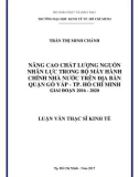 Luận văn Thạc sĩ Kinh tế: Nâng cao chất lượng nguồn nhân lực trong bộ máy hành chính nhà nước ở quận Gò Vấp, Tp. Hồ Chí Minh giai đoạn 2016 – 2020