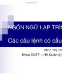 Bài giảng Ngôn ngữ lập trình C: Các câu lệnh có cấu trúc - Ninh Thị Thanh Tâm