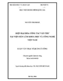 Luận văn Thạc sĩ Quản lý công: Hiện đại hóa công tác văn thư tại Viện Hàn lâm Khoa học và Công nghệ Việt Nam