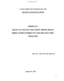 Module Giáo viên mầm non 2: Quản lí cảm xúc bản thân trong hoạt động nghề nghiệp của người giáo viên mầm non