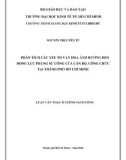 Luận văn Thạc sĩ Chính sách công: Phân tích các yếu tố văn hóa ảnh hưởng đến động lực phụng sự công của cán bộ, công chức tại thành phố Hồ Chí Minh