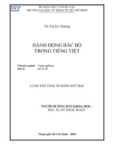 Luận văn Thạc sĩ Ngôn ngữ học: Hành động bác bỏ trong tiếng Việt