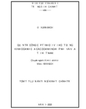 Tóm tắt Luận án Tiến sĩ Kinh tế chính trị: Quản trị công cấp tỉnh đối với hoạt động kinh doanh của các doanh nghiệp nhỏ và vừa tại Việt Nam