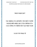 Luận văn Thạc sĩ Tài chính ngân hàng: Tác động của sở hữu tổ chức nước ngoài đến hiệu quả tài chính của các công ty niêm yết tại Việt Nam