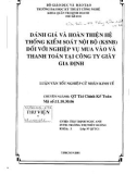 Luận văn:Đánh giá và hoàn thiện hệ thống kiểm nội bộ (KSNB) đối với nghiệp vụ mua vào và thanh toán tại Cty giày Gia Định