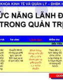 Bài giảng: Chức năng lãnh đạo trong quản trị