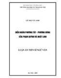 Luận án Tiến sĩ Ngữ văn: Diễn ngôn phương Tây – phương Đông của Phạm Quỳnh và Nhất Linh