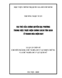 Luận án tiến sĩ Triết học: Vai trò của chính quyền địa phương trong việc thực hiện chính sách tôn giáo ở Thanh Hoá hiện nay