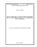 Luận văn Thạc sĩ Quản lý đô thị và công trình: Quản lý kiến trúc cảnh quan dọc hai bờ sông Như Ý, thành phố Huế (đoạn từ cầu đập đá đến cầu Vân Dương)