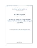 Luận văn Thạc sĩ Quản lý đô thị và công trình: Quản lý dự án đầu tư xây dựng công trình sử dụng nguồn vốn ngân sách quận Long Biên