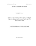 Luận văn Thạc sĩ Quản lý đô thị và công trình: Quản lý dự án đầu tư xây dựng các bệnh viện đa khoa tuyến huyện trên địa bàn tỉnh Quảng Ninh