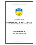 Luận văn Thạc sĩ Quản trị kinh doanh: Hoàn thiện công tác truyền thông tại tổng Công ty Điện lực TP. Hồ Chí Minh