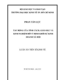 Luận án Tiến sĩ Kinh tế: Tác động của tính cách, giáo dục và kinh nghiệm đến ý định khởi sự kinh doanh xã hội