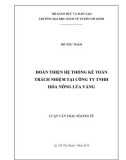 Luận văn Thạc sĩ Kinh tế: Hoàn thiện hệ thống kế toán trách nhiệm tại Công ty TNHH Hóa Nông Lúa Vàng