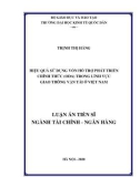 Luận án Tiến sĩ Tài chính - Ngân hàng: Hiệu quả sử dụng vốn hỗ trợ phát triển chính thức (ODA) trong lĩnh vực giao thông vận tải ở Việt Nam