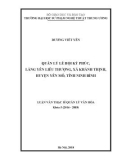 Luận văn thạc sĩ Quản lý văn hóa: Quản lý lễ hội Kỳ Phúc, làng Yên Liêu Thượng, xã Khánh Thịnh, huyện Yên Mô, tỉnh Ninh Bình