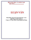 LUẬN VĂN: Hoàn thiện công tác kế toán doanh thu, và xác định kết quả kinh doanh tại Công ty CP Thực Phẩm Công Nghiệp Hải Phòng