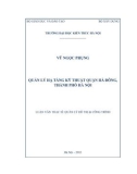Luận văn Thạc sĩ Quản lý đô thị và công trình: Quản lý hạ tầng kỹ thuật quận Hà Đông thành phố Hà Nội