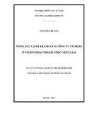 Luận văn Thạc sĩ Quản trị kinh doanh: Năng lực cạnh tranh của Công ty Cổ phần ô tô Hyundai Thành Công Việt Nam